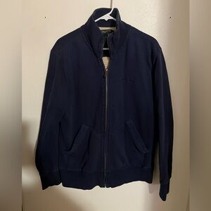 EDDIE BAUER Classic Sherpa Lined Fleece Full Zip Jacket Navy Blue Men's Size XL
